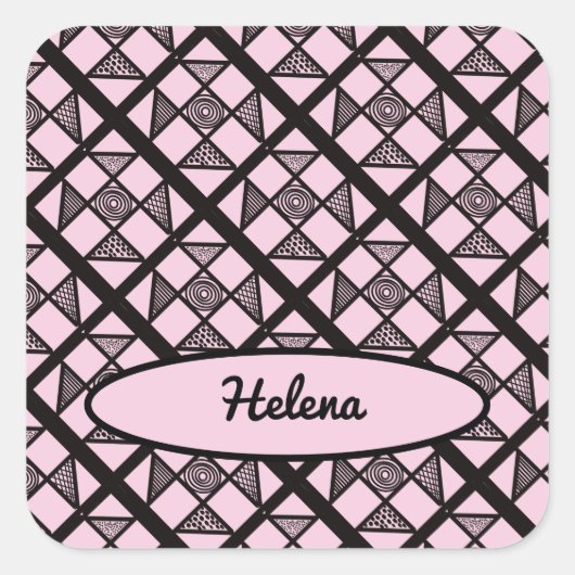 Shoo Fly Patchwork Quilt Vierkante Sticker (Voorkant)