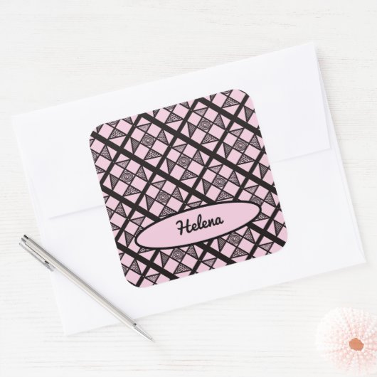 Shoo Fly Patchwork Quilt Vierkante Sticker (Envelop)