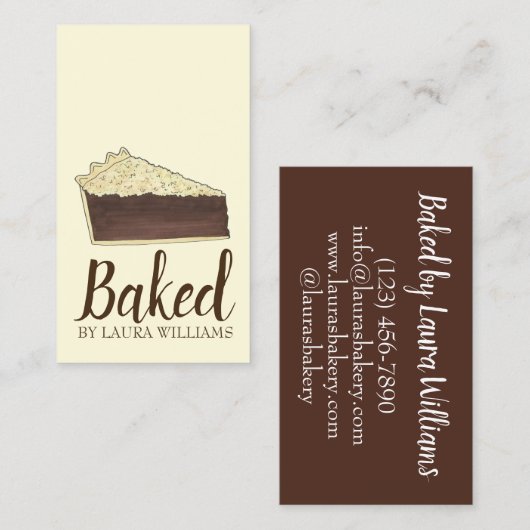 Shoo Fly Pie PA Nederlands gebrandmerkt door bakke Visitekaartje (Voorkant / Achterkant)