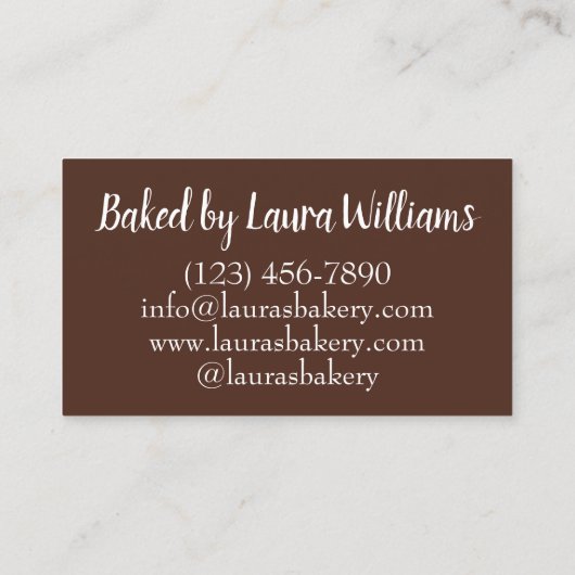 Shoo Fly Pie PA Nederlands gebrandmerkt door bakke Visitekaartje (Achterkant)