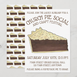 Shoo Fly Pie Social Party Dessert Bake Sale Slice Kaart