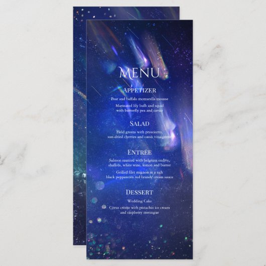 Shooistars Celestial Galaxy Wedding Menu (Voorkant / Achterkant)