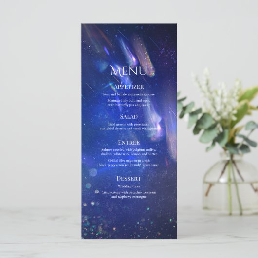 Shooistars Celestial Galaxy Wedding Menu (Staand voorkant)