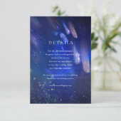 Shooistars Galaxy Wedding Details Card RSVP Kaartje (Staand voorkant)