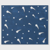 Shooistars Navy Blue Waterverf Cadeaupapier (Vlak)