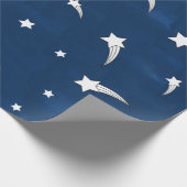 Shooistars Navy Blue Waterverf Cadeaupapier (Hoek)