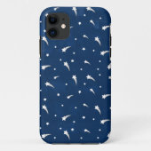 Shooistars Navy Blue Waterverf Case-Mate iPhone Case (Achterkant)