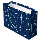 Shooistars Navy Blue Waterverf Groot Cadeauzakje (Achterkant Gekanteld)