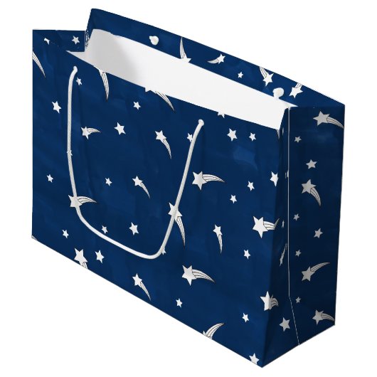 Shooistars Navy Blue Waterverf Groot Cadeauzakje (Voorkant Gekanteld)