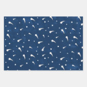 Shooistars Navy Blue Waterverf Inpakpapier Vel (Voorkant)