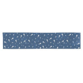 Shooistars Navy Blue Waterverf Korte Tafelloper (Horizontaal)