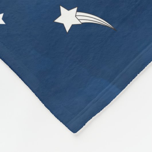 Shooistars Navy Blue Waterverf Monogram Fleece Deken (Hoek)