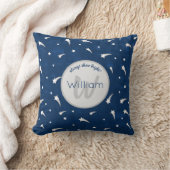 Shooistars Navy Blue Waterverf Monogram Kussen (Deken)