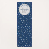 Shooistars Navy Blue Waterverf Monogram Yogamat (Voorkant)