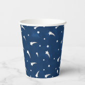 Shooistars Navy Blue Waterverf Papieren Bekers (Achterkant)