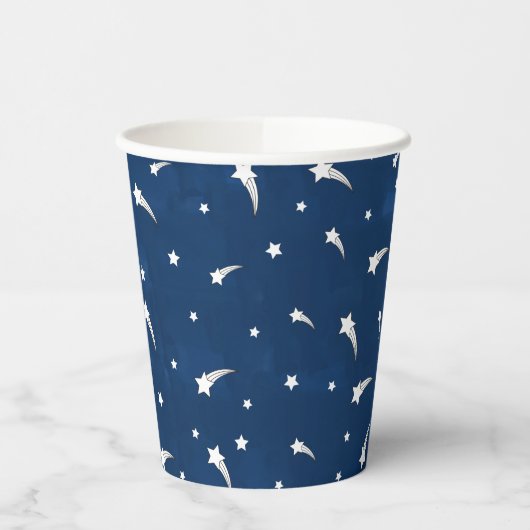 Shooistars Navy Blue Waterverf Papieren Bekers (Links)