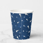 Shooistars Navy Blue Waterverf Papieren Bekers (Rechts)