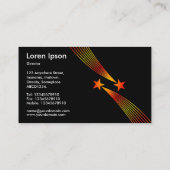 Shooistars v2 - Geel en Rood op zwart v2 Visitekaartje (Achterkant)