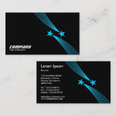 Shooistars v2 - Licht blauw op zwart Visitekaartje (Voorkant / Achterkant)