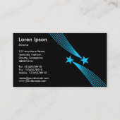 Shooistars v2 - Licht blauw op zwart Visitekaartje (Achterkant)