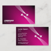 Shooistars v2 - White op Spotlit Hot Pink Visitekaartje (Voorkant / Achterkant)