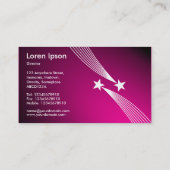 Shooistars v2 - White op Spotlit Hot Pink Visitekaartje (Achterkant)
