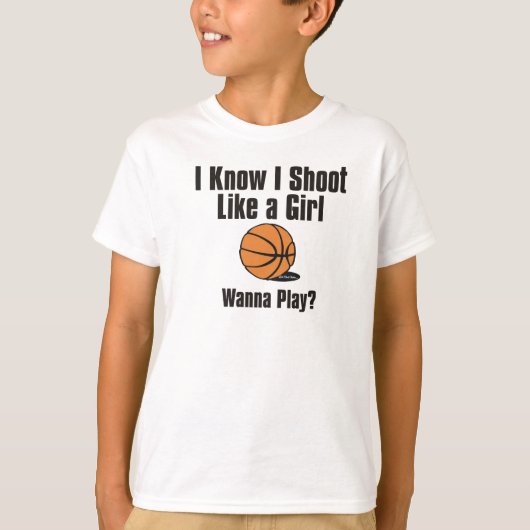 Shoot als een meisje - Basketball T-shirt (Voorkant)
