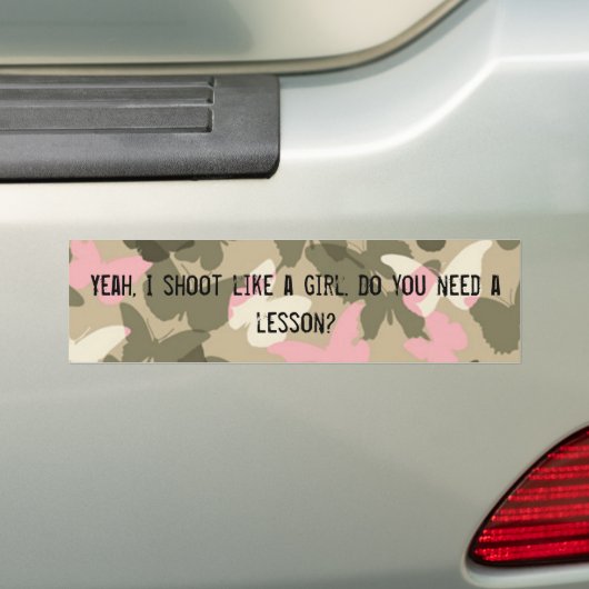 Shoot als een meisje Bumpersticker (Op auto)