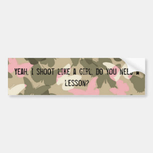 Shoot als een meisje Bumpersticker