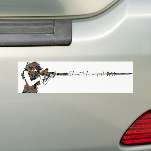 Shoot als een meisje bumpersticker (Op auto)