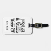 Shoot als een meisje, probeer op te houden bagagelabel (Voorkant horizontaal)