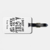 Shoot als een meisje, probeer op te houden bagagelabel (Achterkant horizontaal)