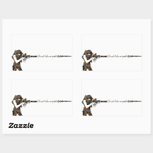 Shoot als een meisje rechthoekige sticker (Vel)