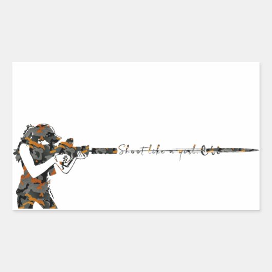 Shoot als een meisje rechthoekige sticker (Voorkant)
