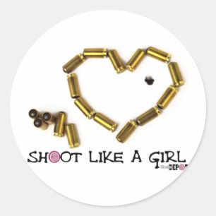 Shoot als een meisje ronde sticker