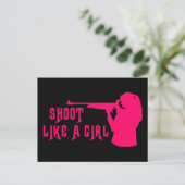 Shoot als een meisje roze briefkaart (Staand voorkant)
