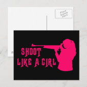 Shoot als een meisje roze briefkaart (Voorkant / Achterkant)