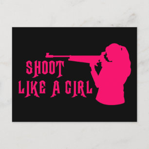 Shoot als een meisje roze briefkaart