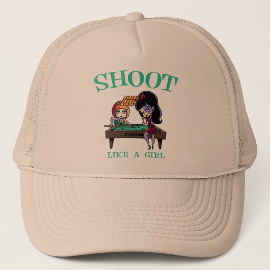 Shoot als een meisje trucker pet (Voorkant)