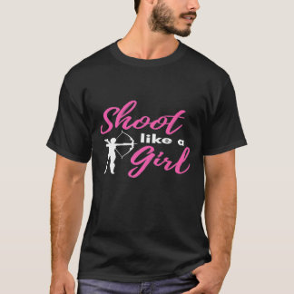 Shoot als een meisjesaartskunst Grafische meisjes T-shirt