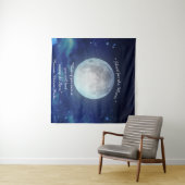 "Shoot for the Moon" citaat met Volle Maan Wandkleed (In Situ (horizontaal))