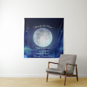 "Shoot for the Moon" citaat met Volle Maan Wandkleed (In situ)