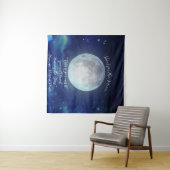 "Shoot for the Moon" citaat met Volle Maan Wandkleed (In Situ (horizontaal))