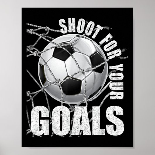 Shoot For Your Goals Kids Soccer Themed Motivation Poster (Voorkant)