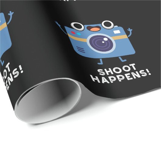 Shoot gebeurt Funny Camera Pun Dark BG Cadeaupapier (Rol Hoek)