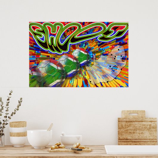 Shoot Goal Soccer Poster (Keuken)