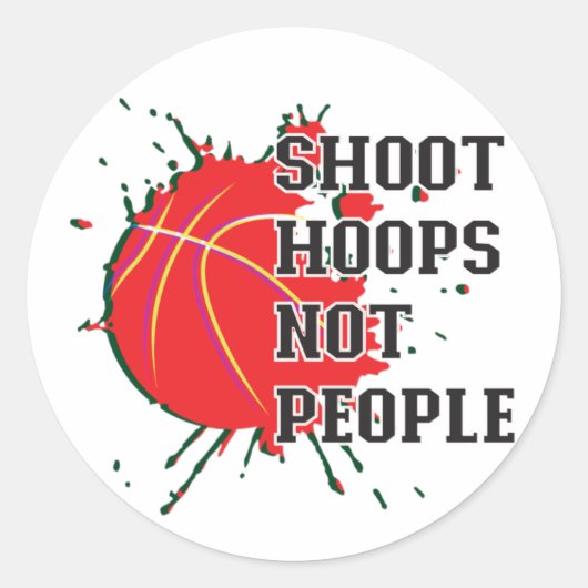 Shoot Hoops not People Polo Shirt Ronde Sticker (Voorkant)