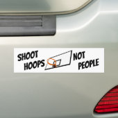 Shoot Hoops People Black and White Text Bumpersticker (Op auto)