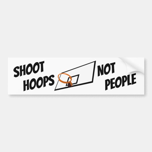 Shoot Hoops People Black and White Text Bumpersticker (Voorkant)