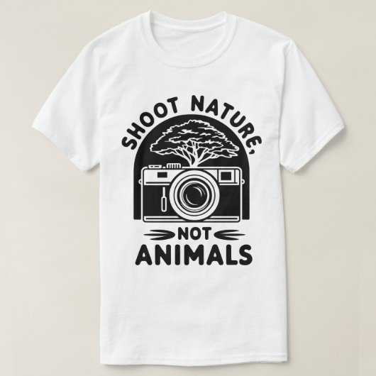 Shoot Natuur niet dieren Camera ontwerp T-shirt (Design voorkant)